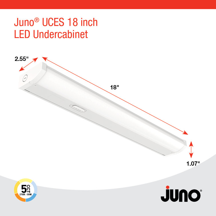 18-inch Gloss White Metal LED Under Cabinet Light Bar