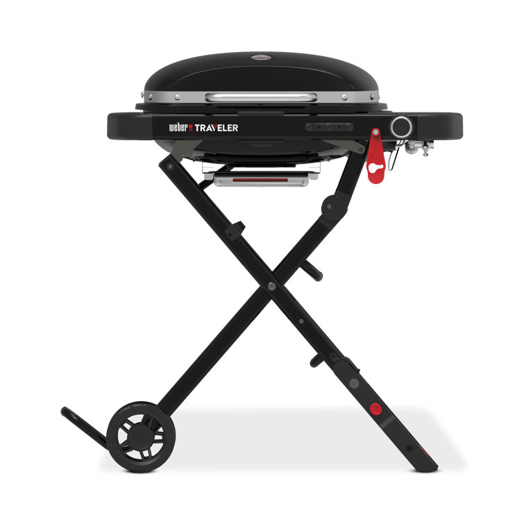 Compact Black Propane Gas Portable Grill with Lid Lock