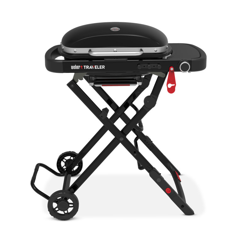 Compact Black Propane Gas Portable Grill with Lid Lock