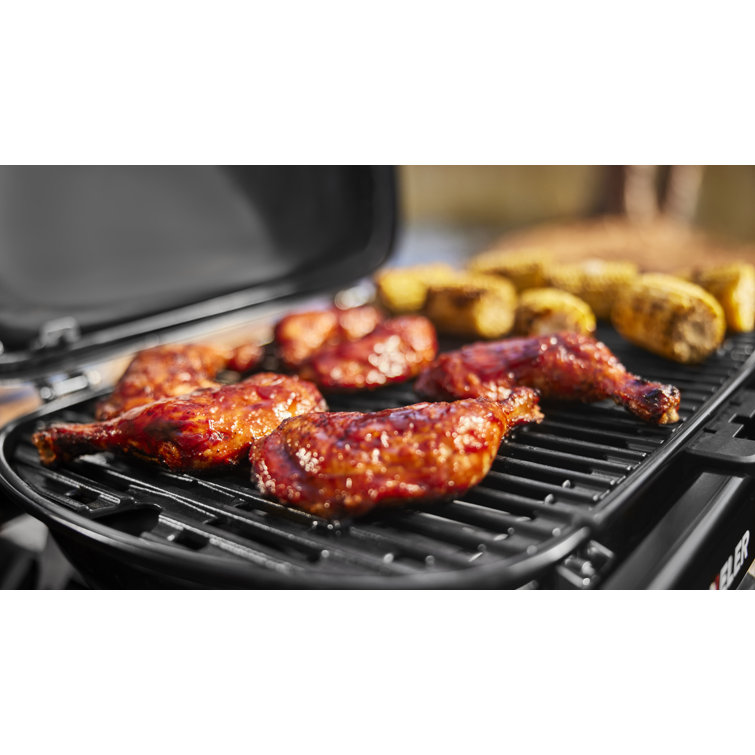 Compact Black Propane Gas Portable Grill with Lid Lock