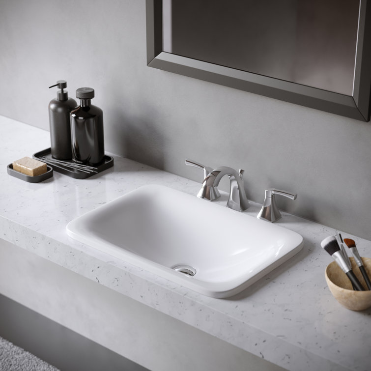 Valera 21-Inch White Ceramic Rectangular Bathroom Sink
