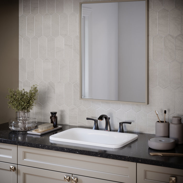 Valera 21-Inch White Ceramic Rectangular Bathroom Sink