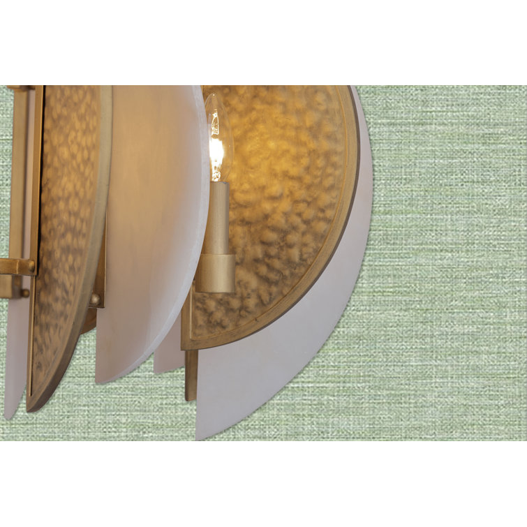 Ashen Gold 8-Light Chandelier with Alabaster Stone Shades