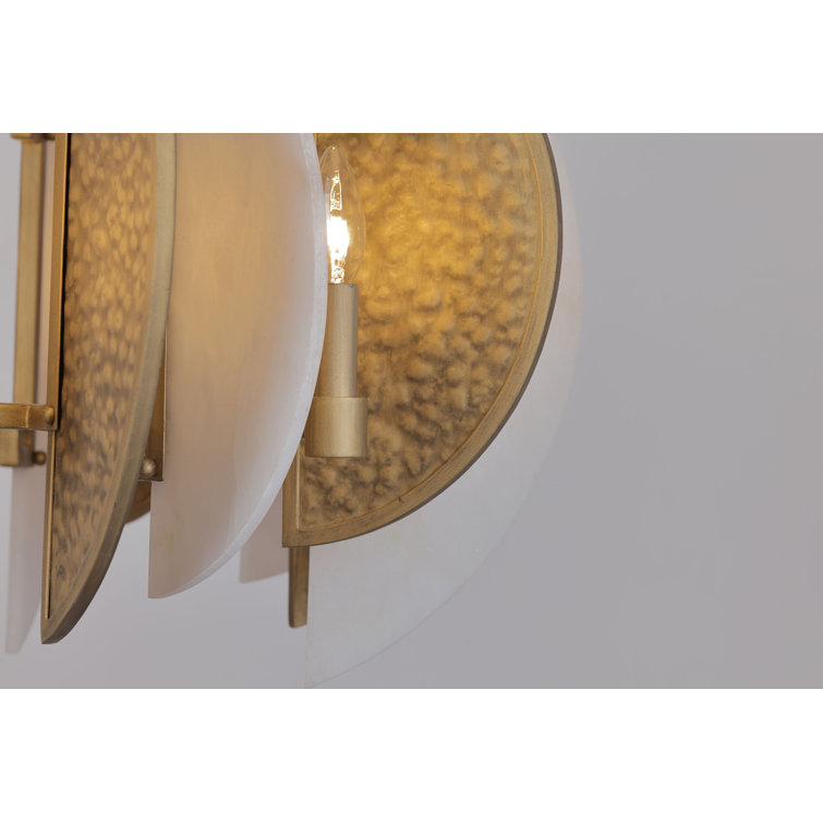 Ashen Gold 8-Light Chandelier with Alabaster Stone Shades
