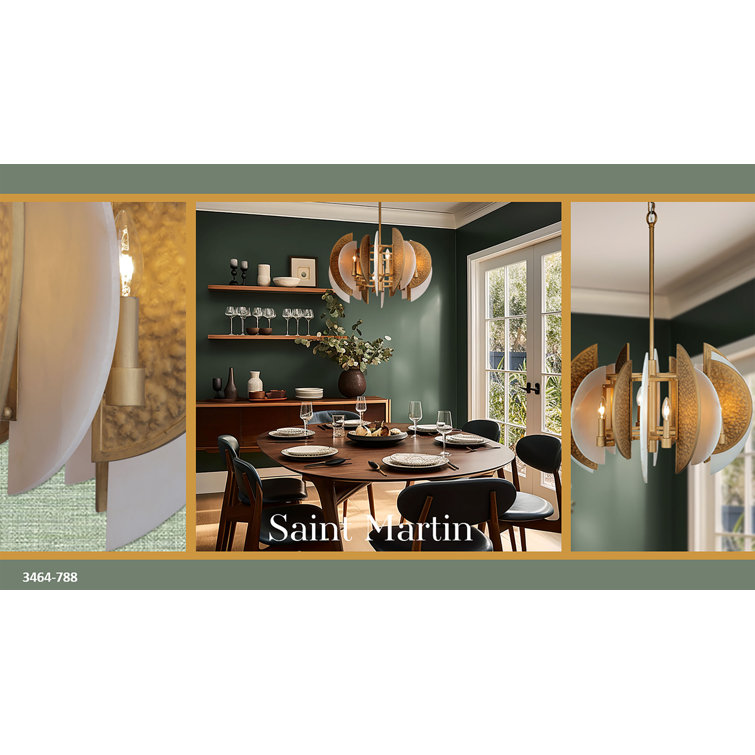 Ashen Gold 8-Light Chandelier with Alabaster Stone Shades