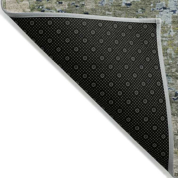 Blue Abstract 8' x 10' Synthetic Easy Care Area Rug