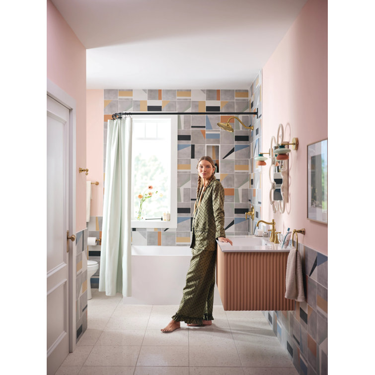 Elegant Polished Nickel 7.5" Modern Widespread Bathroom Faucet