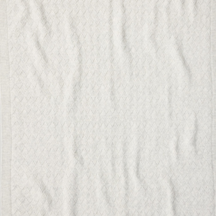 Gray Knitted Polyester Throw Blanket, 60 x 50 Inches