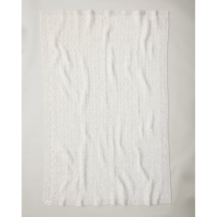 Gray Knitted Polyester Throw Blanket, 60 x 50 Inches