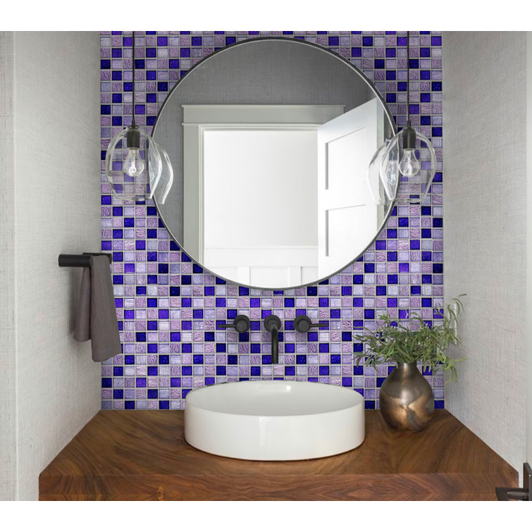 Phoenix 12" x 12" Purple Glass Mosaic Tile
