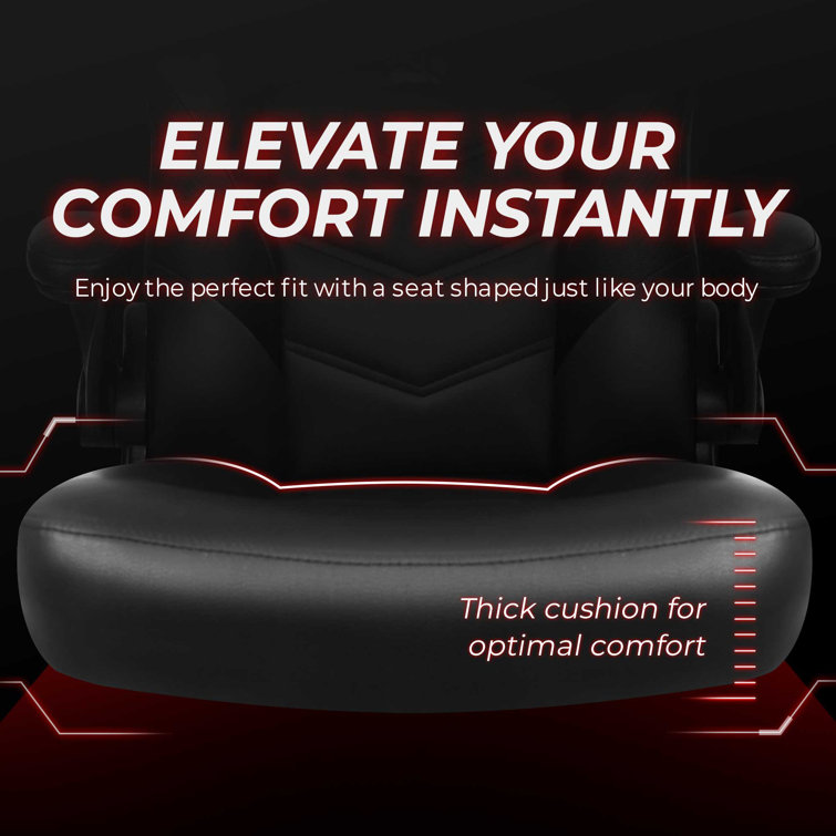 NEO CHAIR N-gen Gaming Chair, Ergonomic Leather Computer Desk Chair, Adjustable Swivel Task Chair with Flip-Up Armrest for Adults, Black