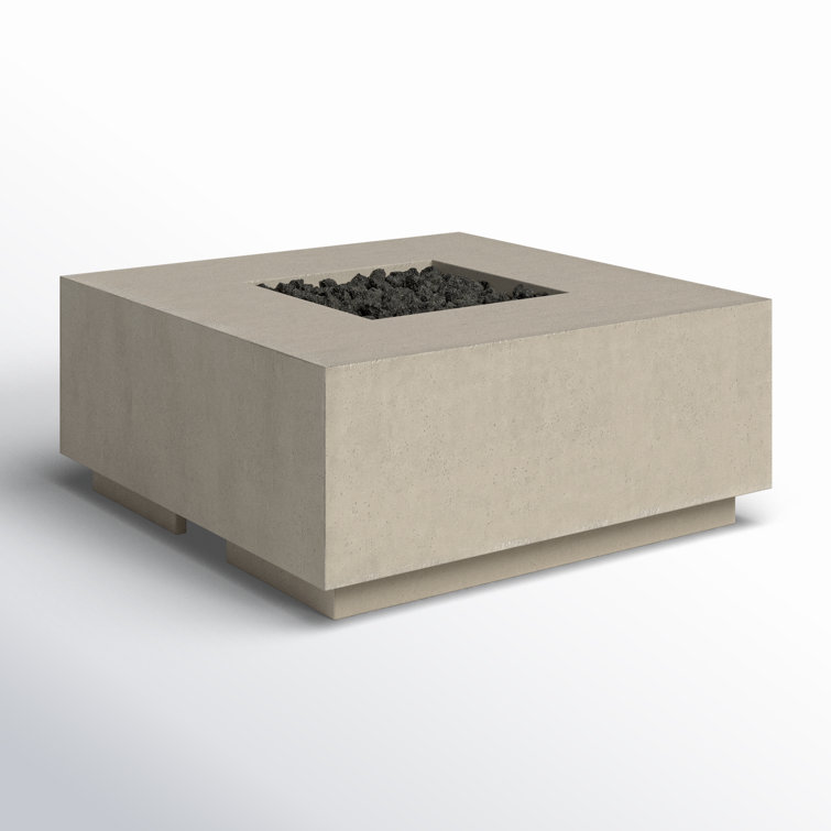 Ella Square Natural Concrete Fire Pit Table