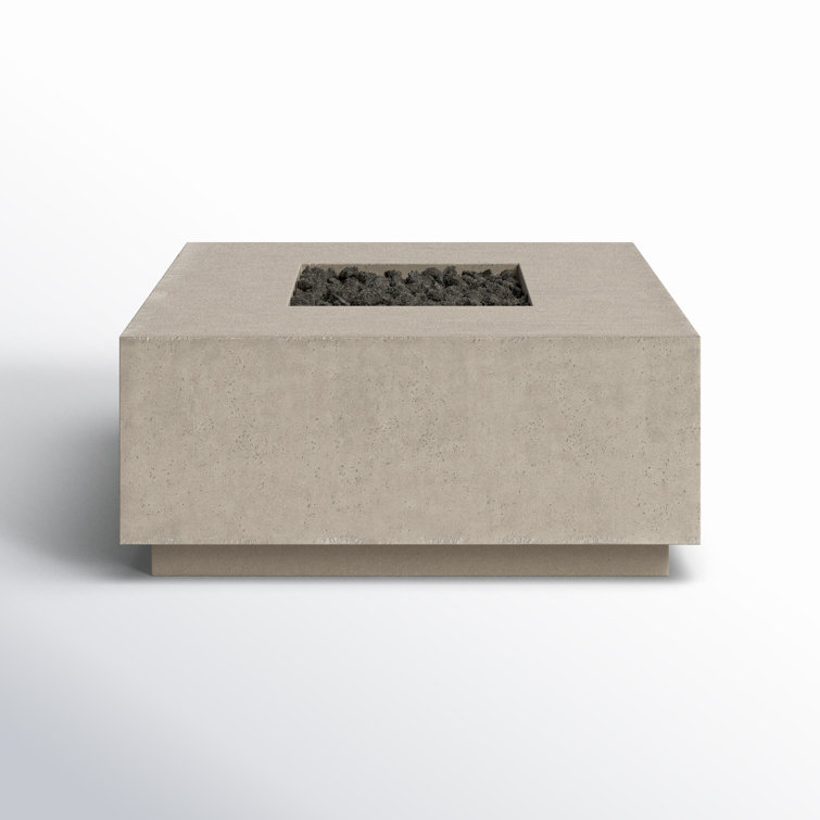 Ella Square Natural Concrete Fire Pit Table