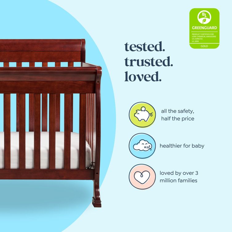 Kalani Cherry Pine 4-in-1 Convertible Baby Crib