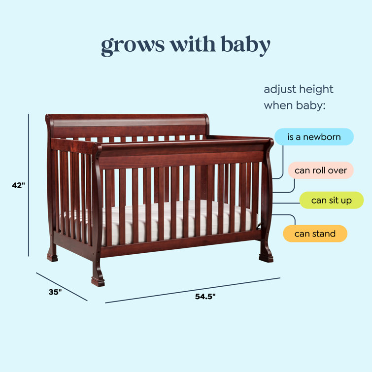 Kalani Cherry Pine 4-in-1 Convertible Baby Crib