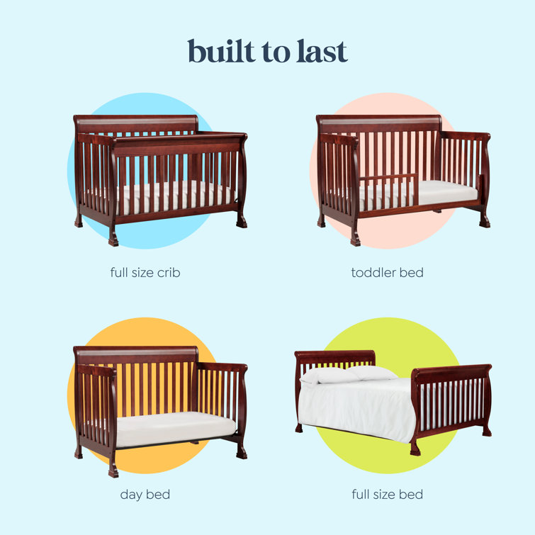 Kalani Cherry Pine 4-in-1 Convertible Baby Crib
