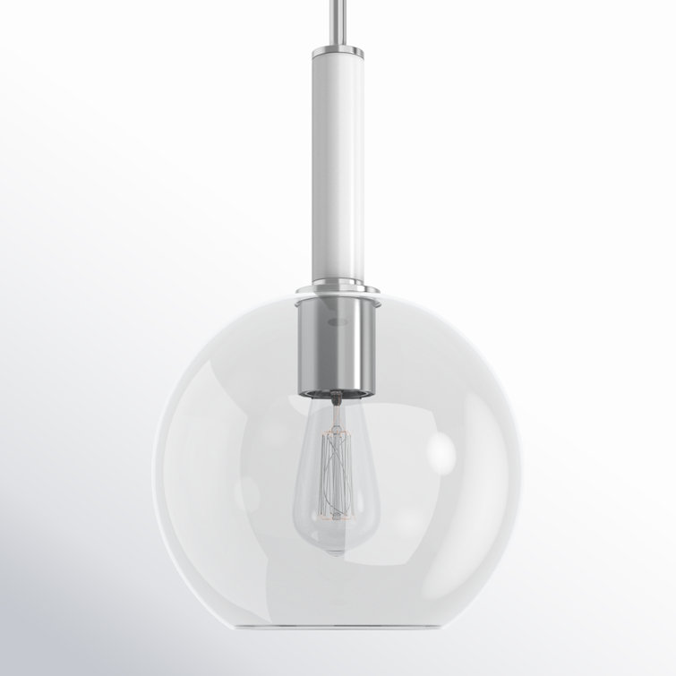 Monroe 16.5" Polished Nickel Round Glass Pendant Light