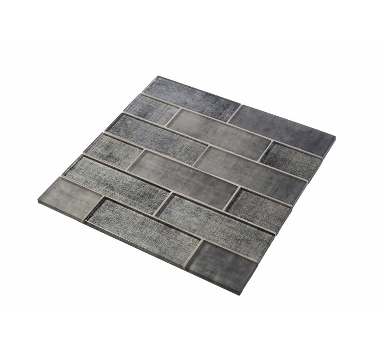 Gray Glossy Glass Subway Mosaic Wall Tile