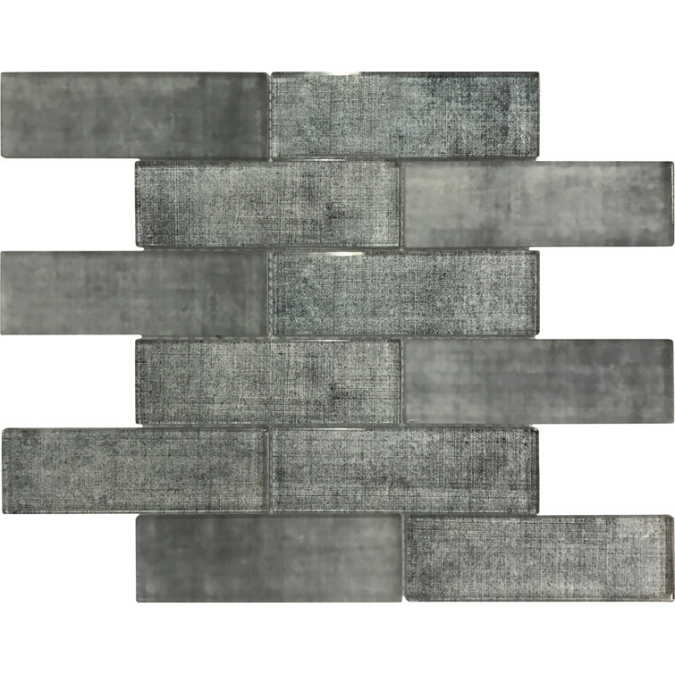Gray Glossy Glass Subway Mosaic Wall Tile
