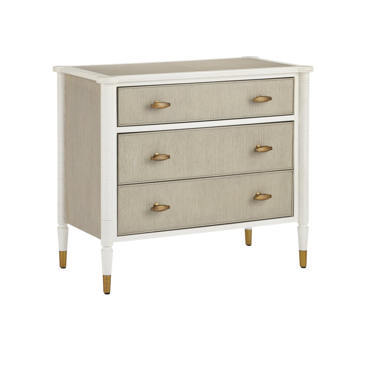 Winterthur Off-White and Fog Mahogany 3-Drawer Dresser