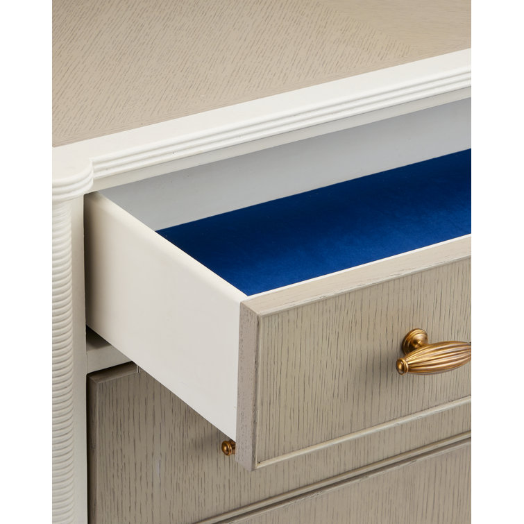 Winterthur Off-White and Fog Mahogany 3-Drawer Dresser