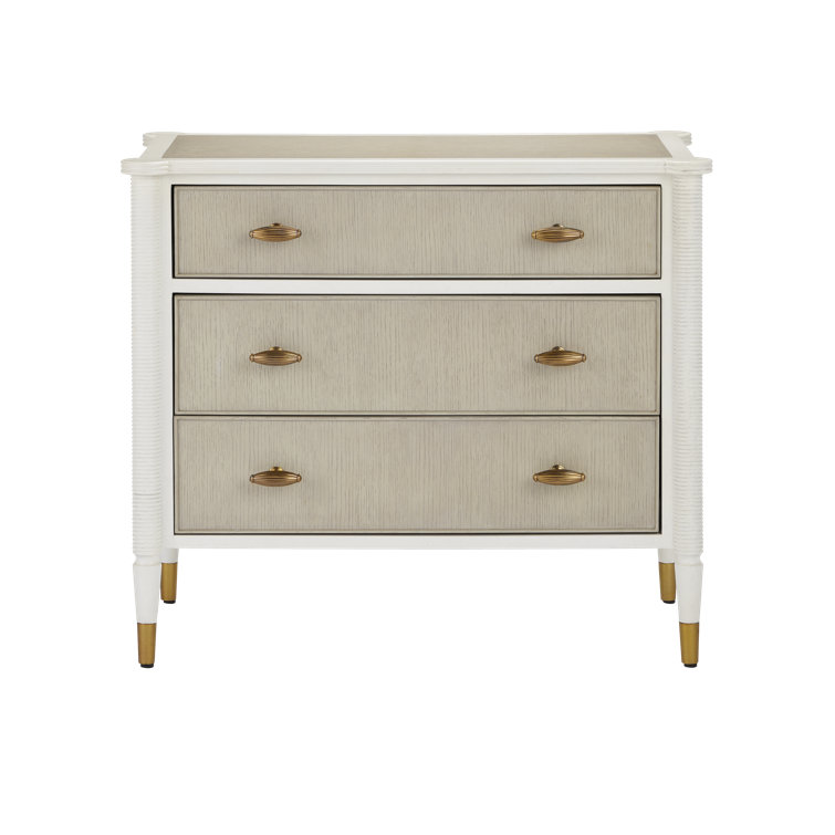 Winterthur Off-White and Fog Mahogany 3-Drawer Dresser