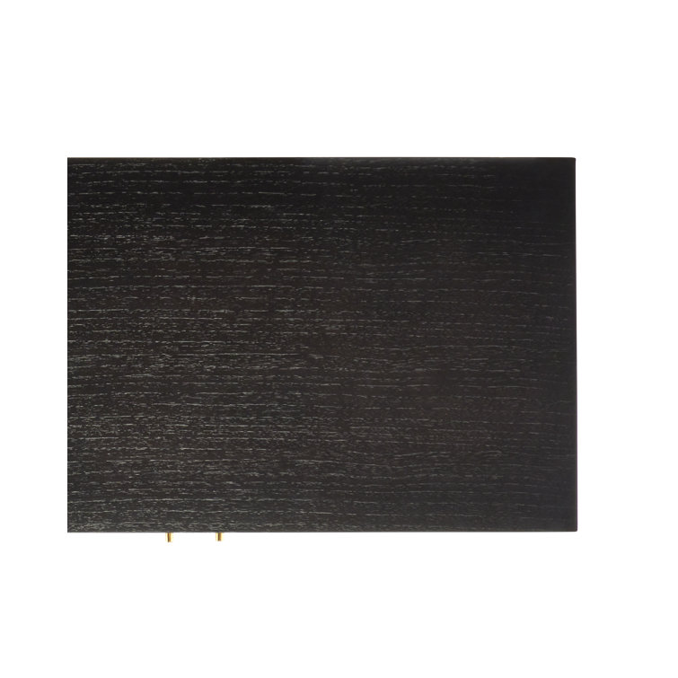 Memphis Natural and Espresso Wood Sideboard with Brass Accents