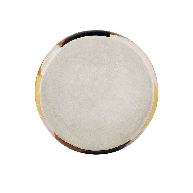 Multicolor Hand-Painted Round Terracotta Accent Table