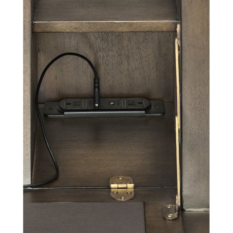 Chanterelle Foldable Secretary Desk with USB Ports and Drawers