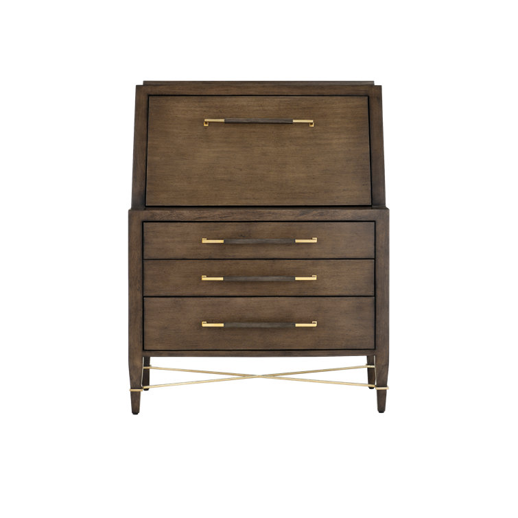Chanterelle Foldable Secretary Desk with USB Ports and Drawers