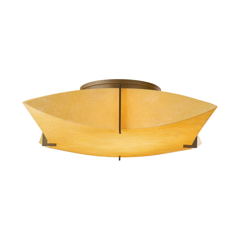 Elegant Bento Dark Smoke 2-Light LED Semi-Flush Mount with Spun Frost Shade
