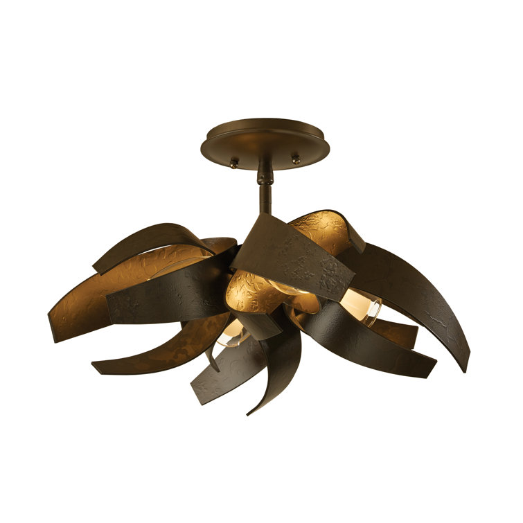 Dark Smoke Glass 4-Light Semi-Flush Mount