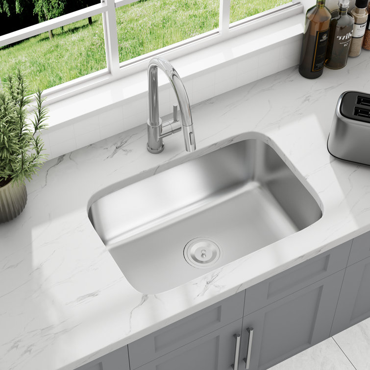 27 Inch Stainless Steel Undermount Single Bowl Kitchen Sink