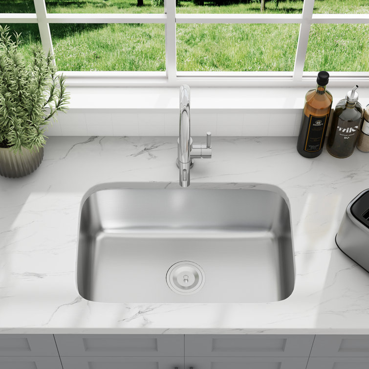 27 Inch Stainless Steel Undermount Single Bowl Kitchen Sink