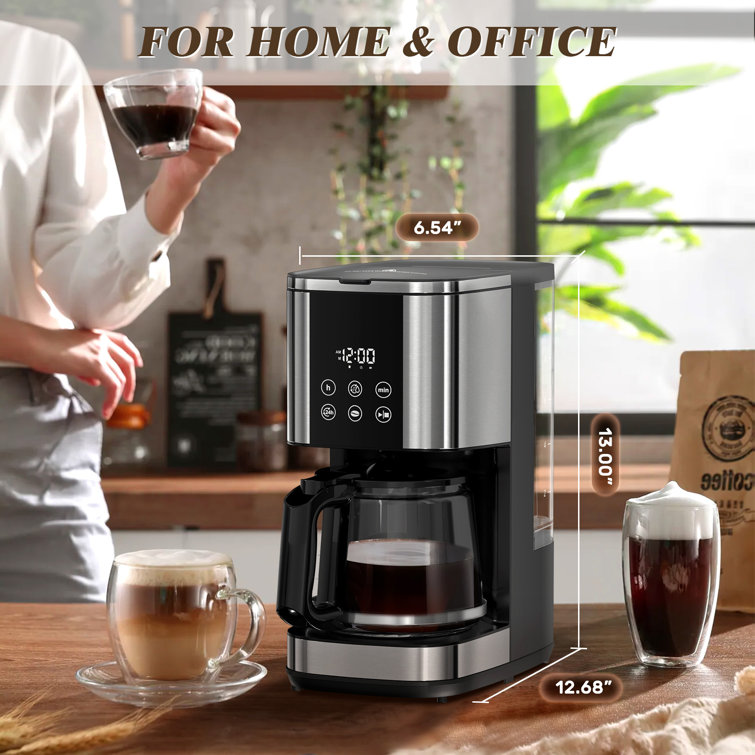 10-Cup Black and Silver Programmable Drip Coffee Maker with Carafe