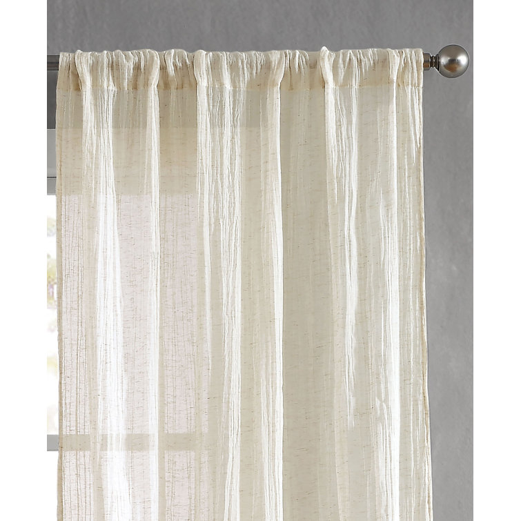Natural Light-Filtering Linen Blend Curtain Panels, 50'' W x 96'' H
