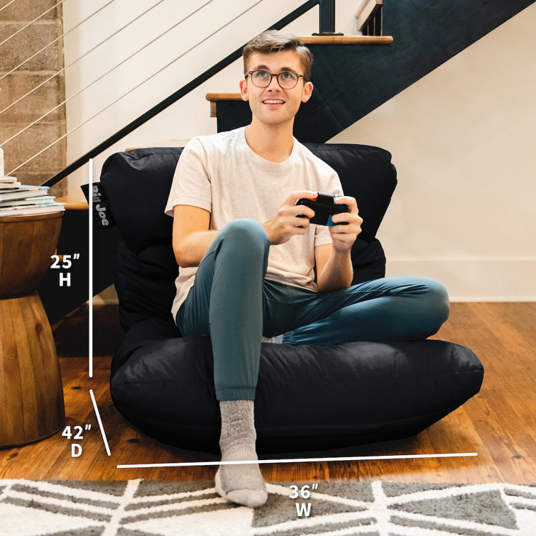 Roma Black Smartmax Bean Bag Chair with Removable Cover