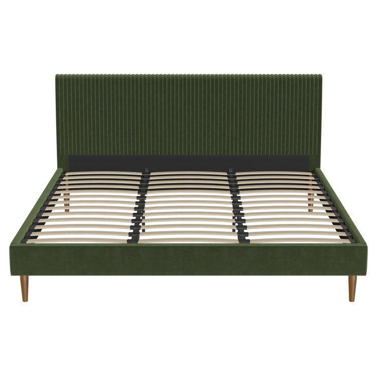 Serene Luxe King-Size Dark Gray Linen Upholstered Bed with Tufted Headboard
