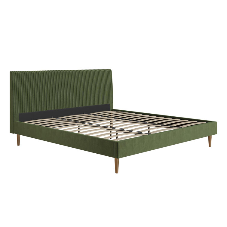 Serene Luxe King-Size Dark Gray Linen Upholstered Bed with Tufted Headboard