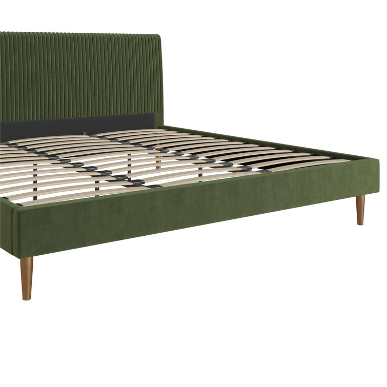 Serene Luxe King-Size Dark Gray Linen Upholstered Bed with Tufted Headboard