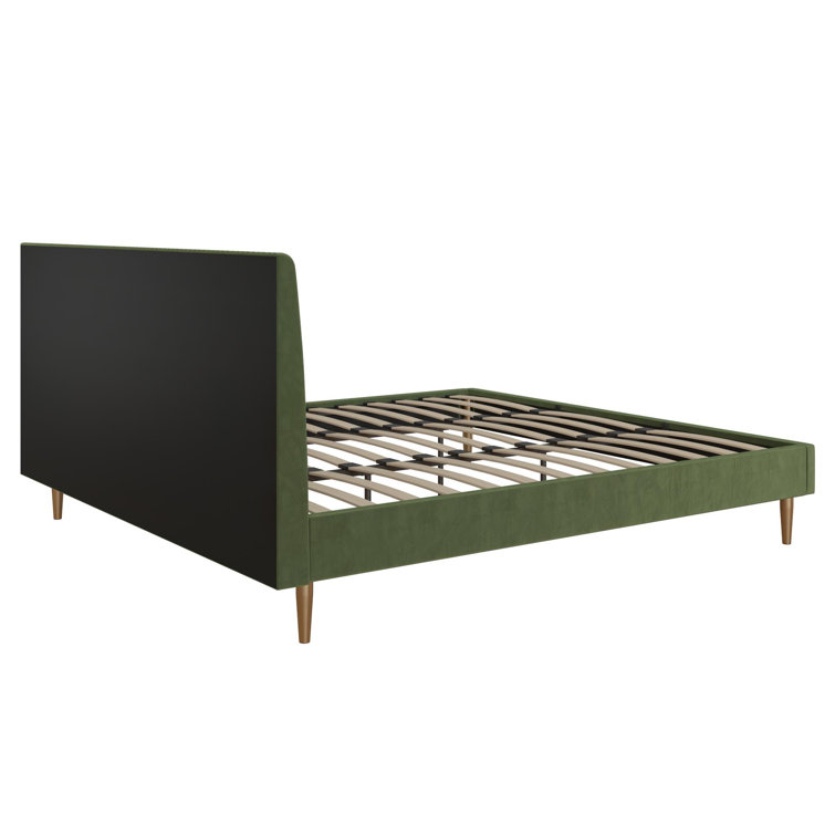 Serene Luxe King-Size Dark Gray Linen Upholstered Bed with Tufted Headboard