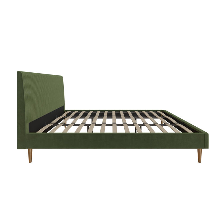 Serene Luxe King-Size Dark Gray Linen Upholstered Bed with Tufted Headboard