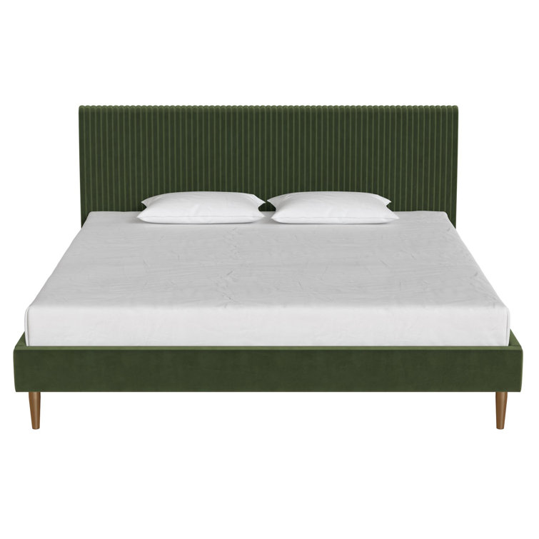 Serene Luxe King-Size Dark Gray Linen Upholstered Bed with Tufted Headboard