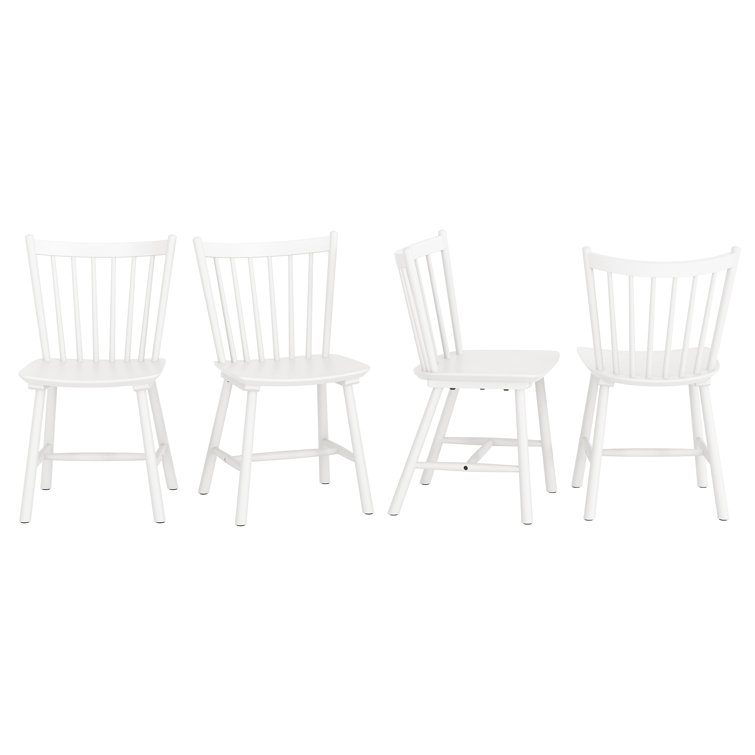 Gracie Oaks Windsor 15.7" Wide Solid Wood Slat Back Dining Chair (Set of 4)