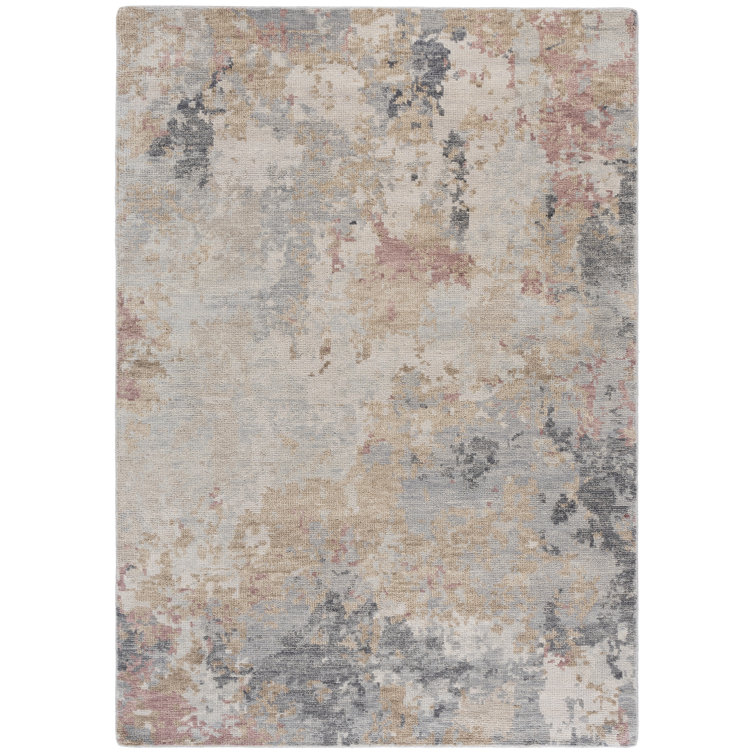 Gray and Ivory Hand-Knotted Wool 6' x 9' Area Rug