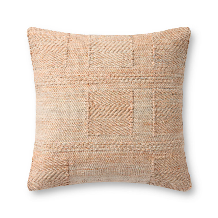 Rust Textured Woven 22'' x 22'' Square Pillow