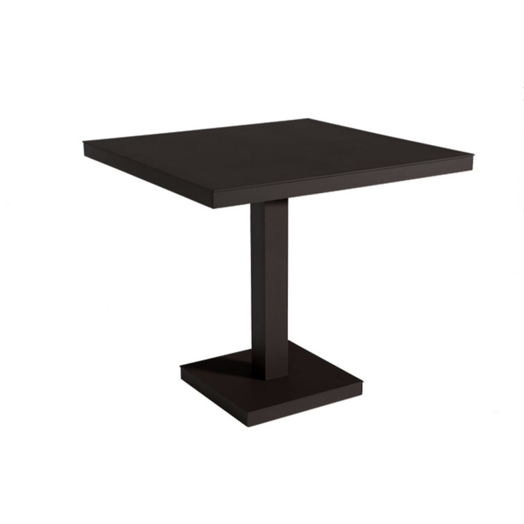 Black Square Aluminum Dining Table for 2