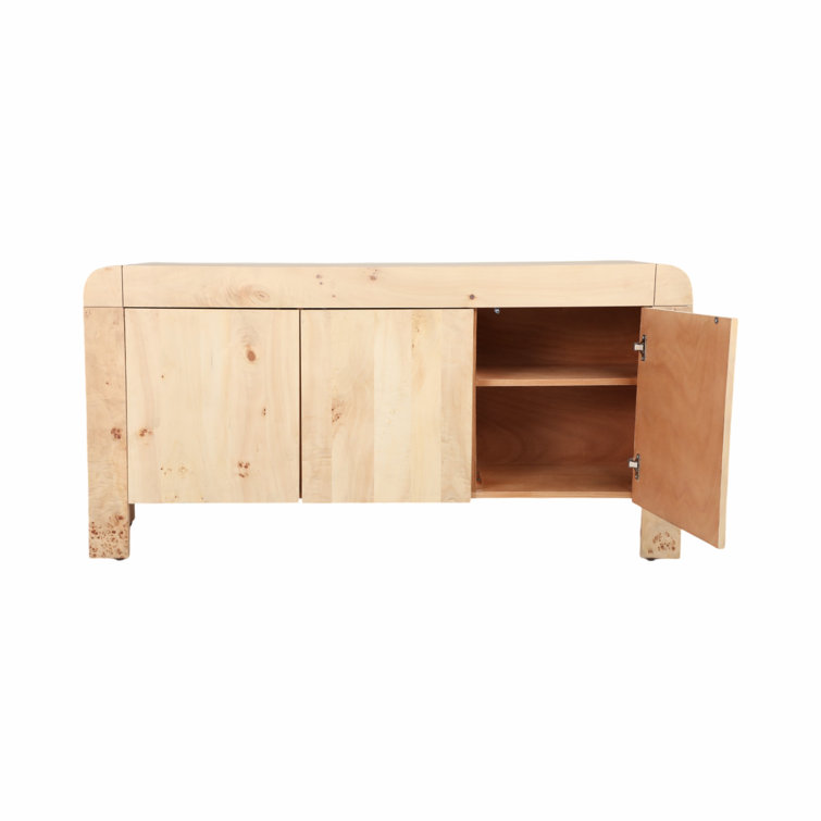 Natural Burl Wood 60" Sideboard with Veneer Finish