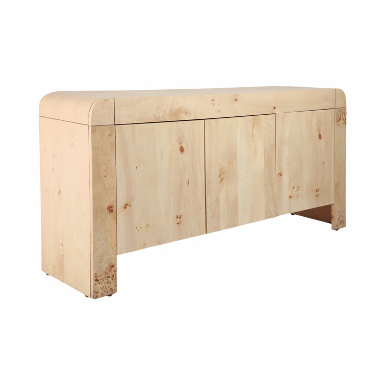 Natural Burl Wood 60" Sideboard with Veneer Finish