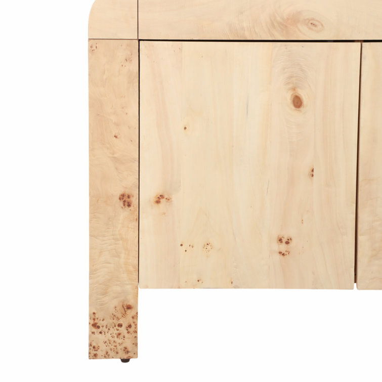Natural Burl Wood 60" Sideboard with Veneer Finish